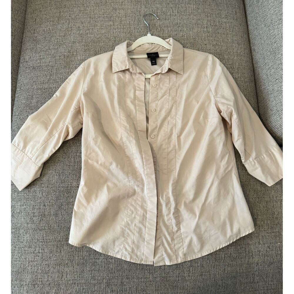 Women's Beige Button Up Shirt Size PM